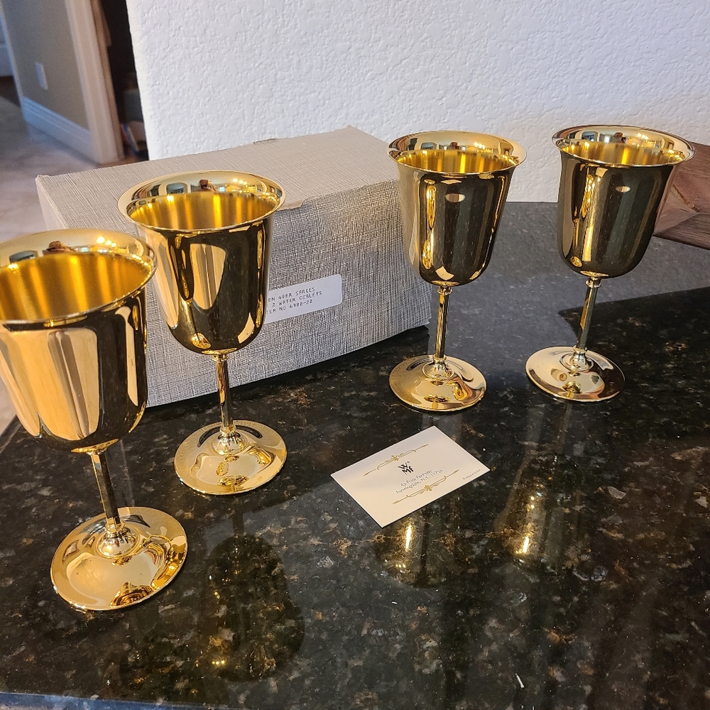 Set of 8 24k Gold Plated Goblets.